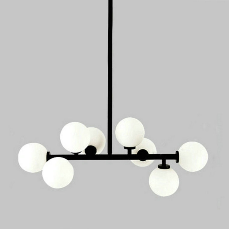 Lustre bouquet de boules blanches doré Sureau, finition noire – vue 5