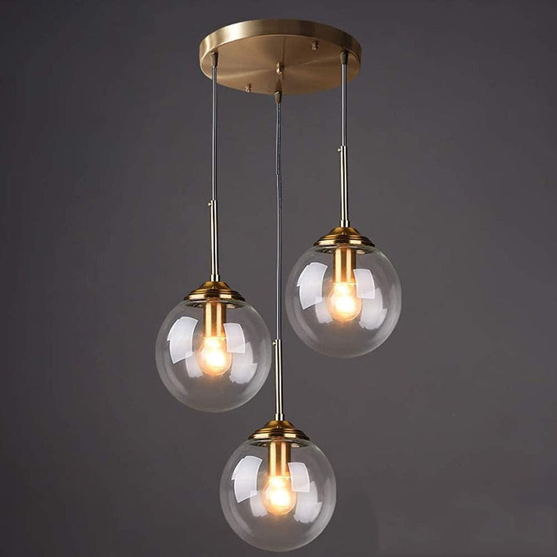 Lustre bulles de verre métallisé en cascade Mirage