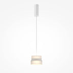Suspension petite cloche striée en métal blanc Yara
