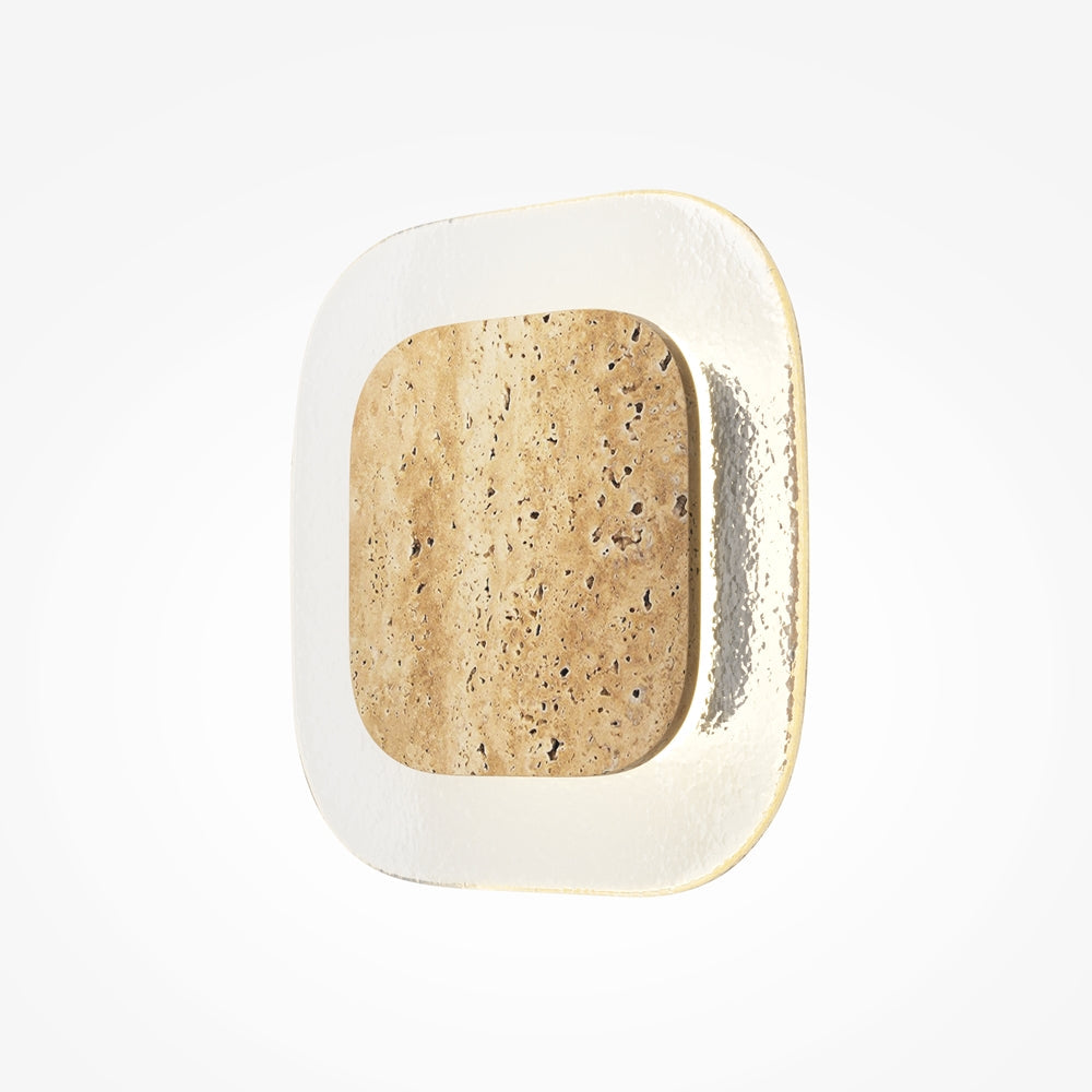 Applique murale ovale beige aspect travertin Kora – vue 2