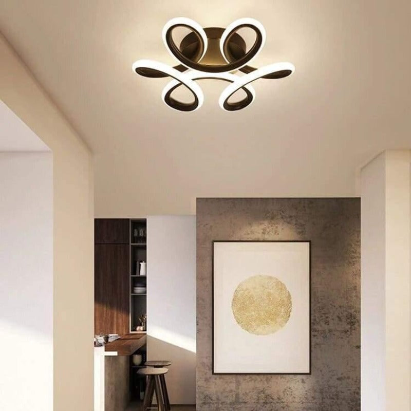 Plafonnier courbes lumineuses en acrylique noir Ruban, finition noire