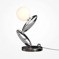 Lampe à poser sculpturale en métal platine Duna