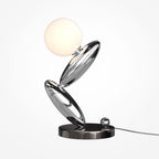 Lampe à poser sculpturale en métal platine Duna