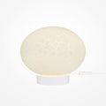 Lampe à poser ronde texturée en métal blanc Ombria