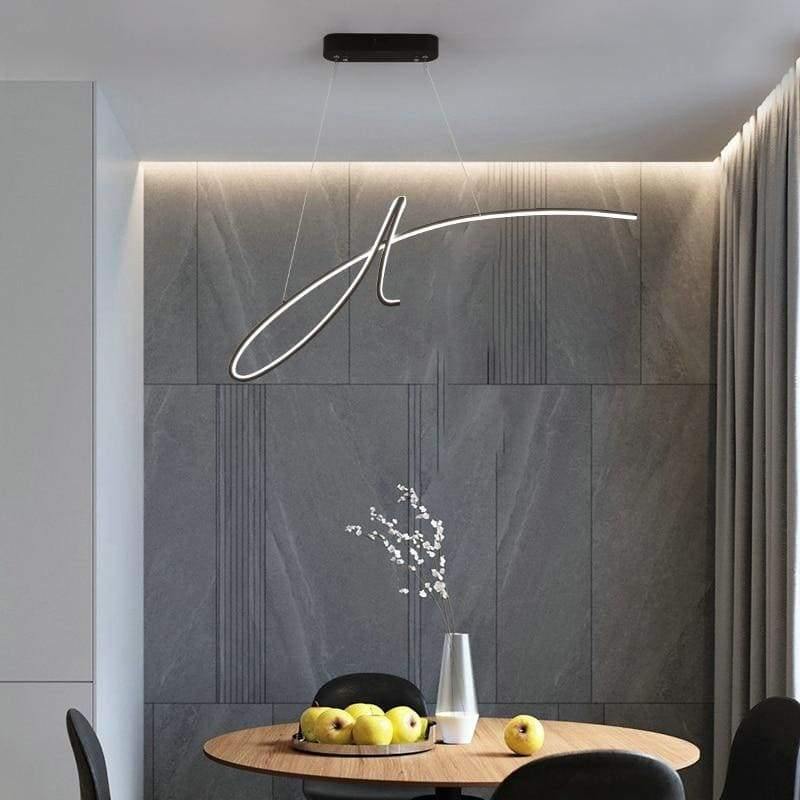 Suspension ligne noire arrondie aérienne Virgule – vue 5
