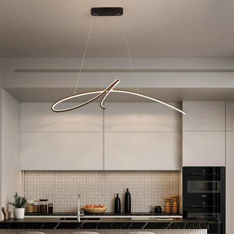 Suspension ligne noire arrondie aérienne Virgule – vue 3