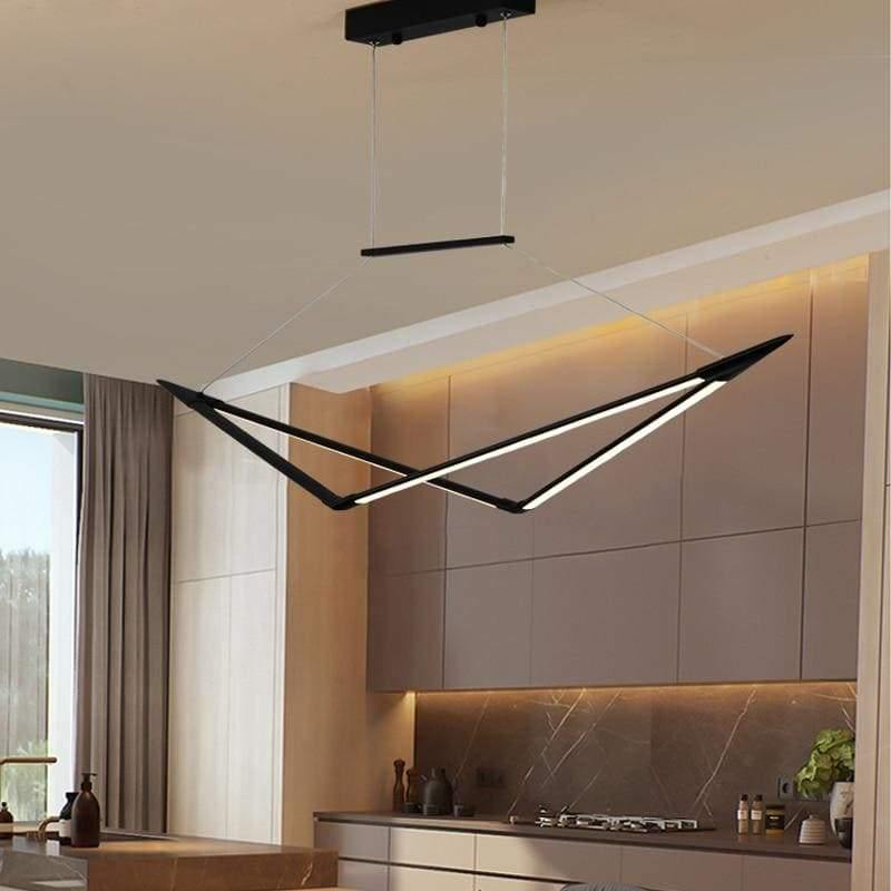 Suspension zigzag de lignes en métal noir Vanneau, finition noire