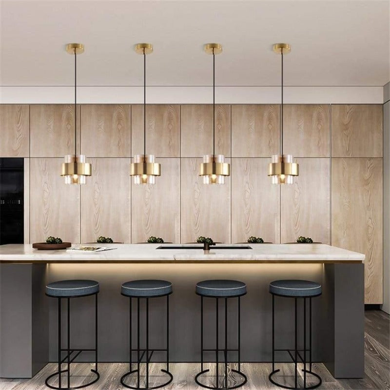 Suspension petit cylindre en laiton brillant Sequin – vue 3