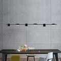 Suspension barre en métal noir à six lampes alternées Ribambelle, finition noire