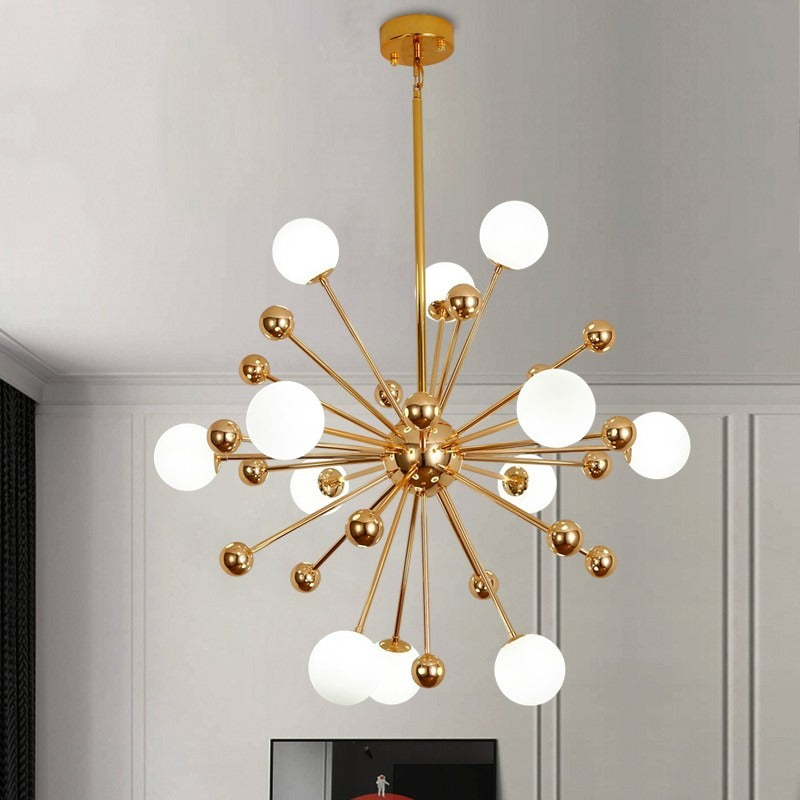 Suspension sphère de globes blancs sur structure dorée Stellaire – vue 6