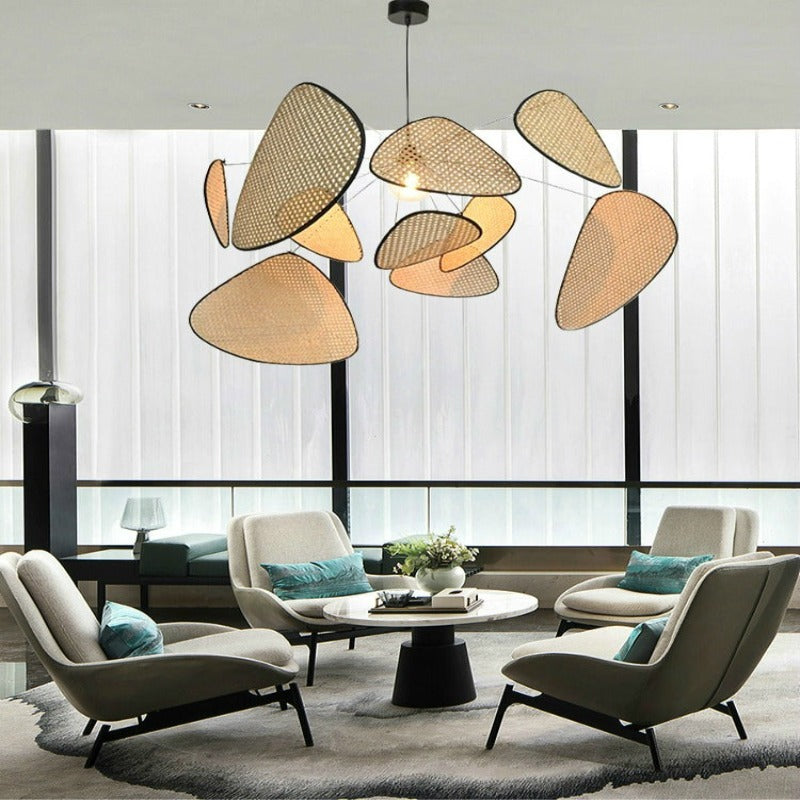 Suspension feuilles en cannage beige Samare – vue 5