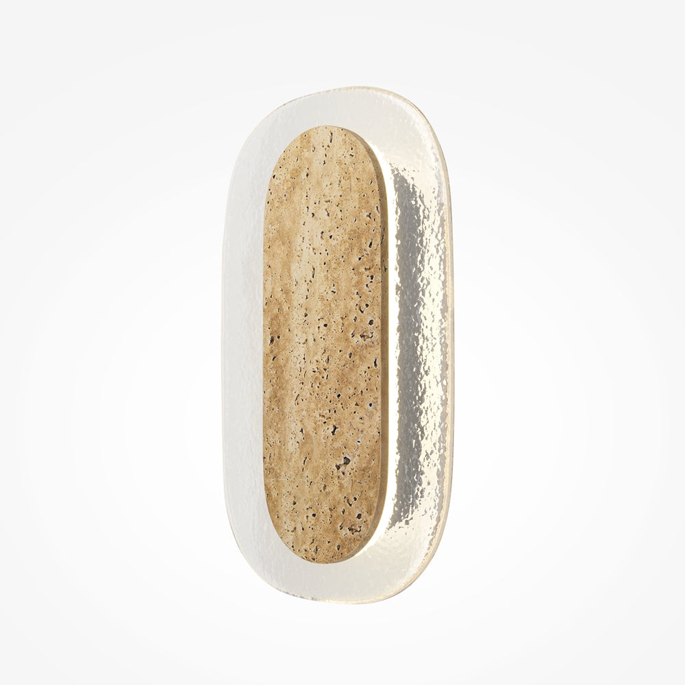 Applique murale ovale beige aspect travertin Kora