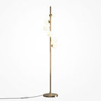 Lampadaire en métal doré à six ampoules Calice