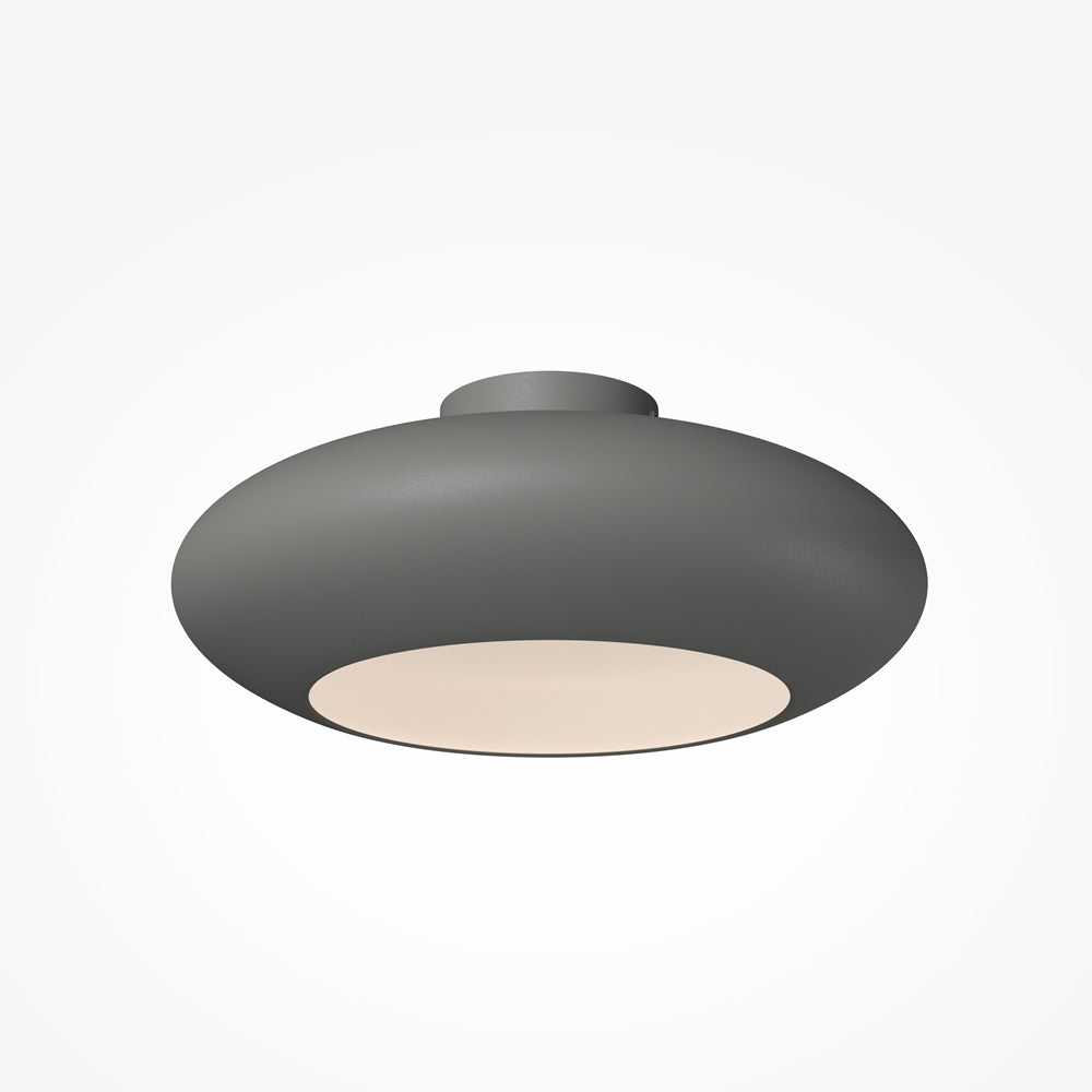 Plafonnier soucoupe en aluminium gris Bellora