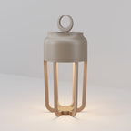 Lampe à poser d'extérieur lanterne en métal beige IP54 Quenda